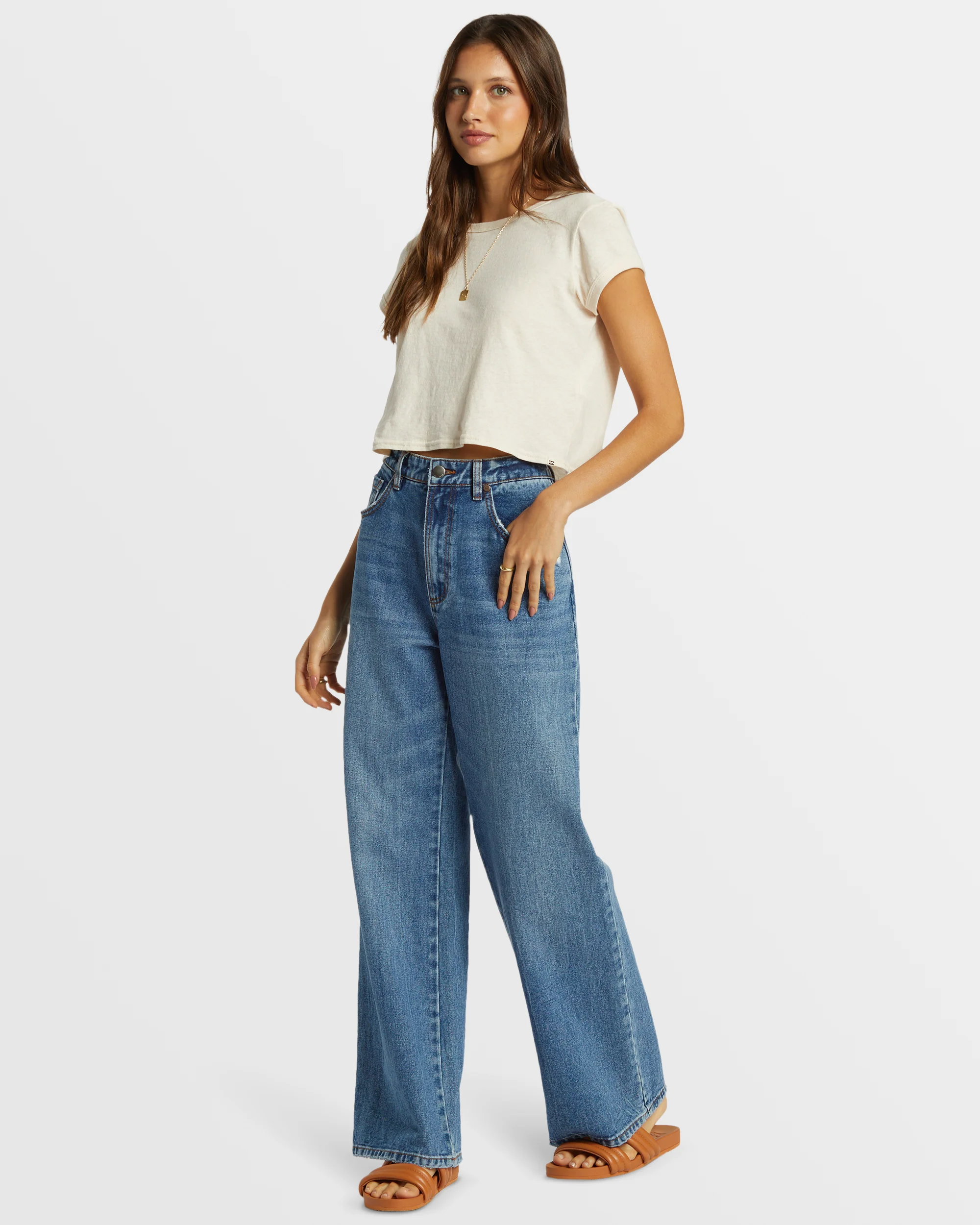 Billabong Aaliyah Baggy Denim Pant - Medium Denim -Biliabong Outlet