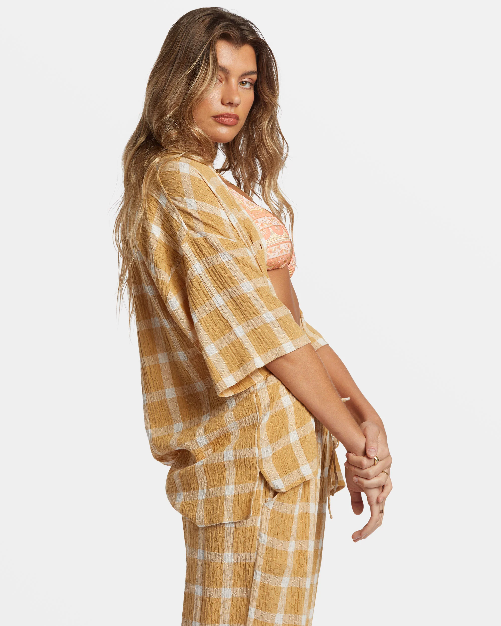 Billabong Beach Side Oversized Short Sleeve Shirt - Hemp 2 -Biliabong Outlet