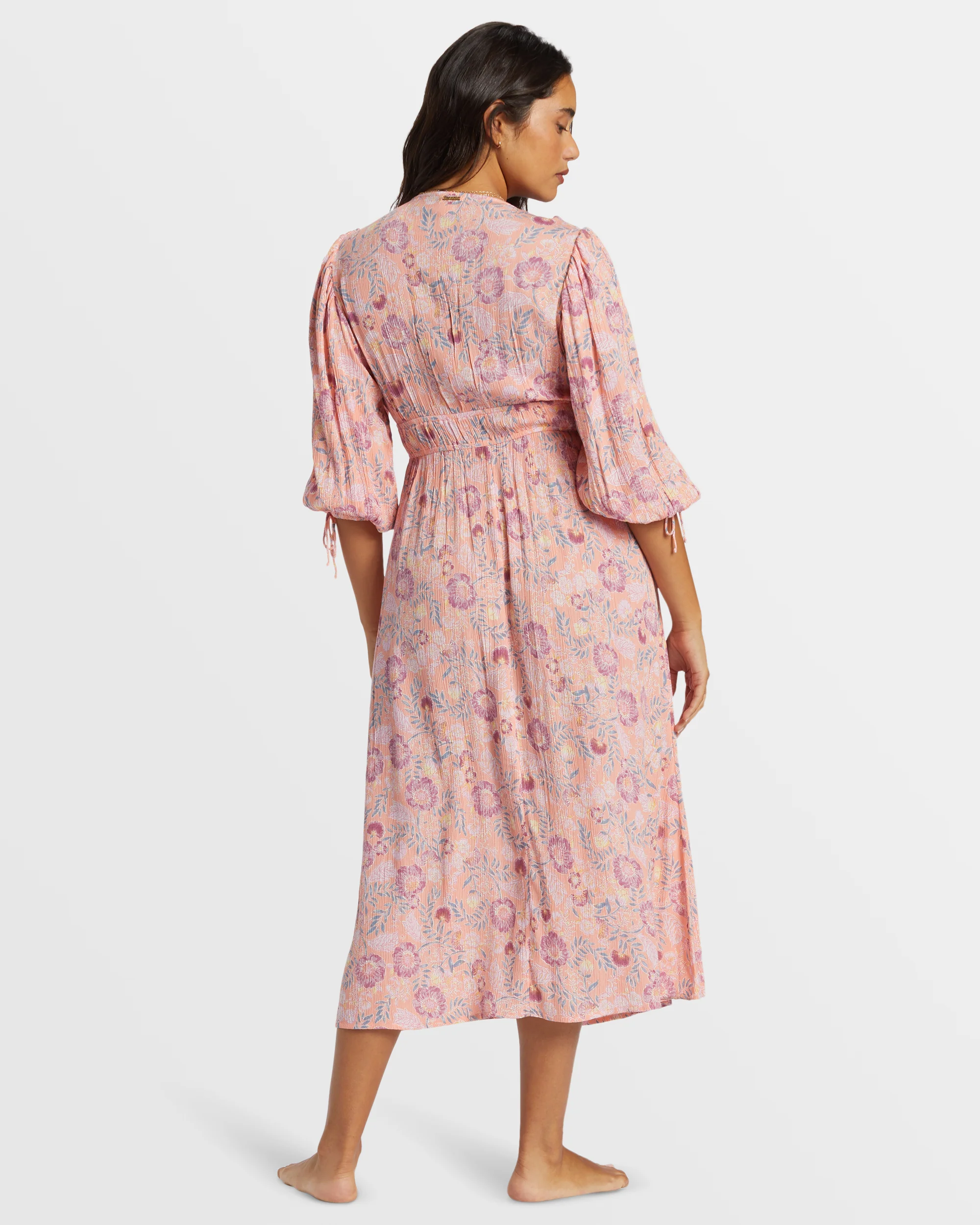 Billabong Paradise Sky Midi Dress - Peach Paradise -Biliabong Outlet