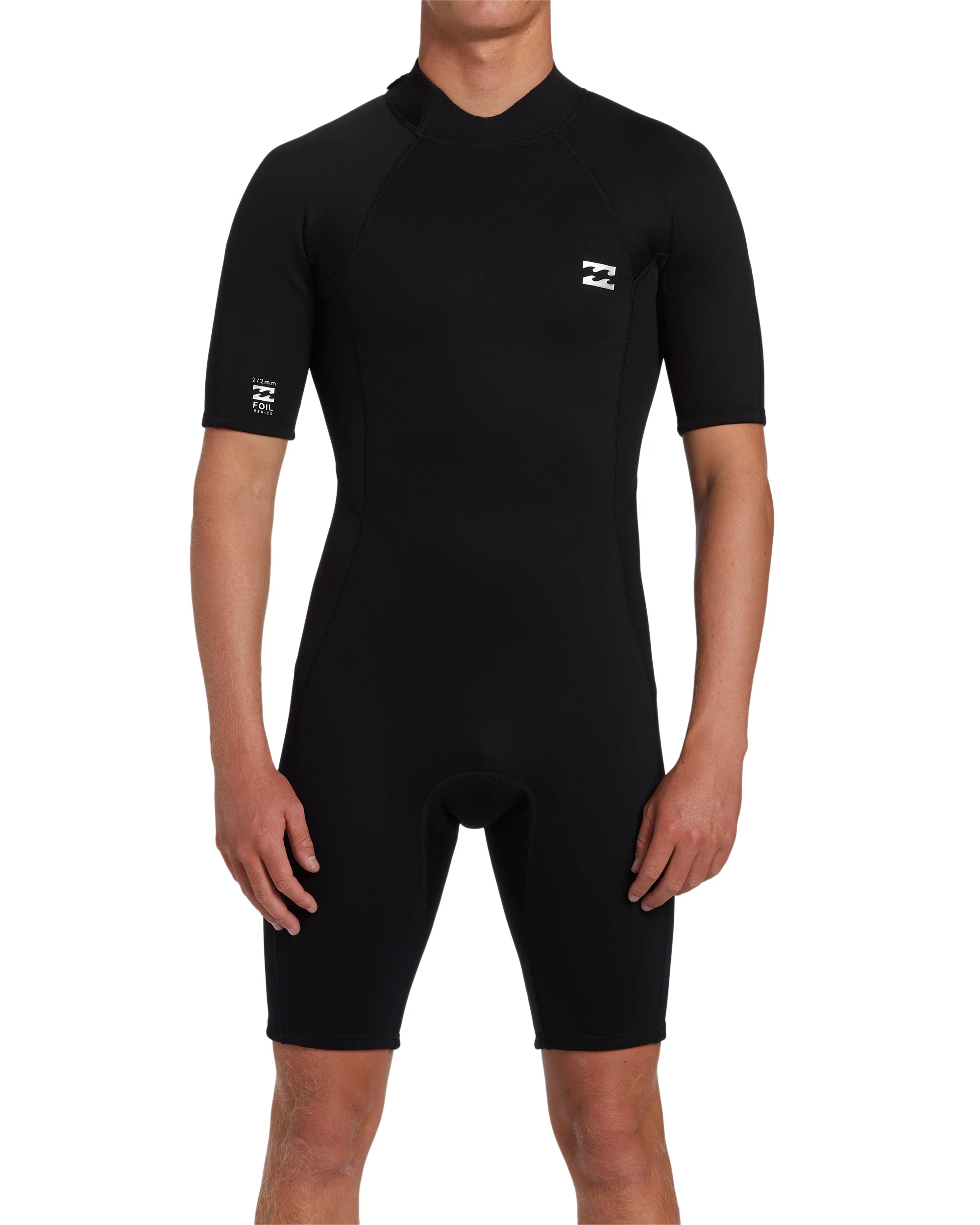 Billabong 2mm Foil Back Zip Short Sleeve Springsuit - Black -Biliabong Outlet