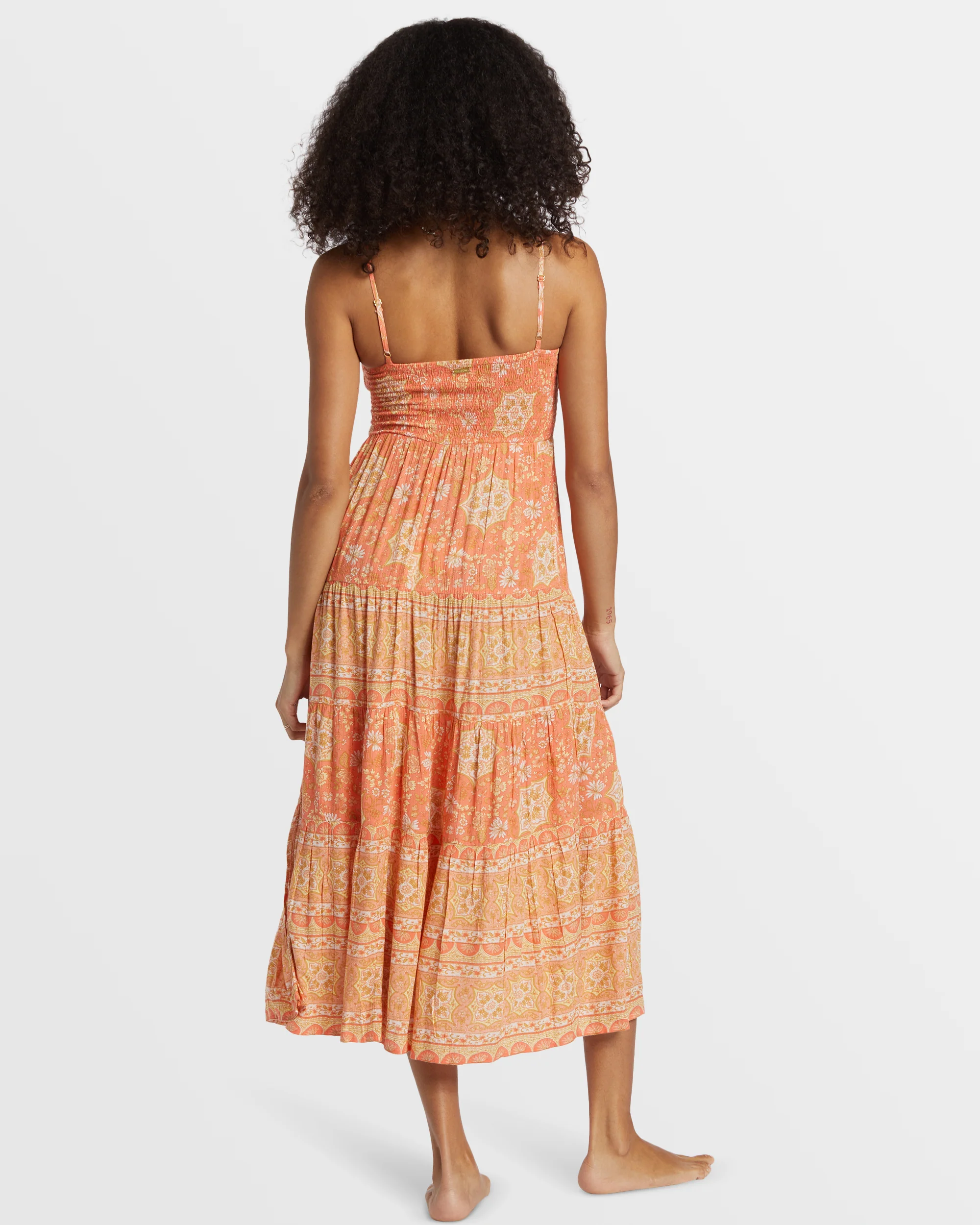 Billabong Dream Space Midi Dress - Sweet Papaya -Biliabong Outlet