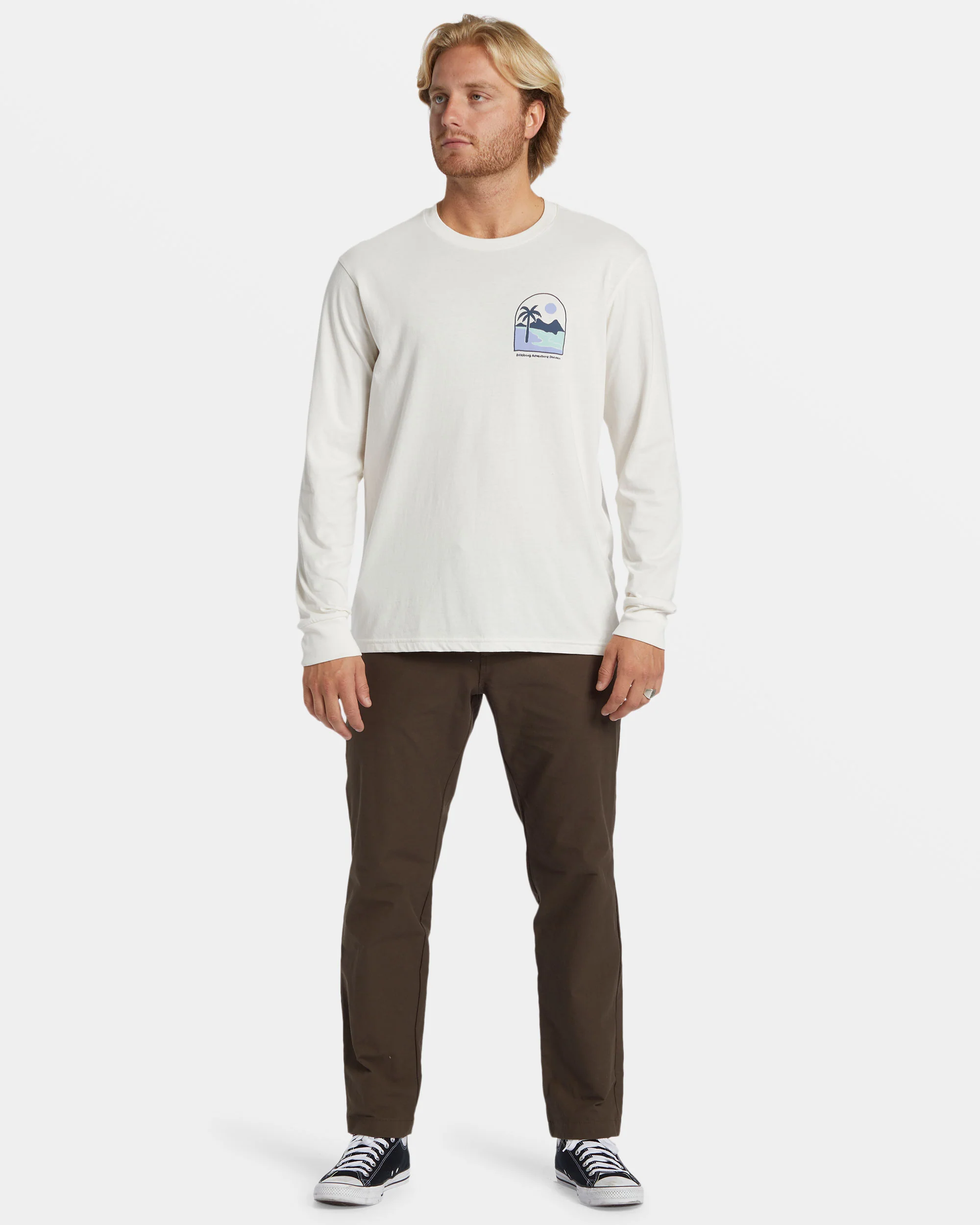 Billabong Sundown Long Sleeve T-shirt - Off White -Biliabong Outlet