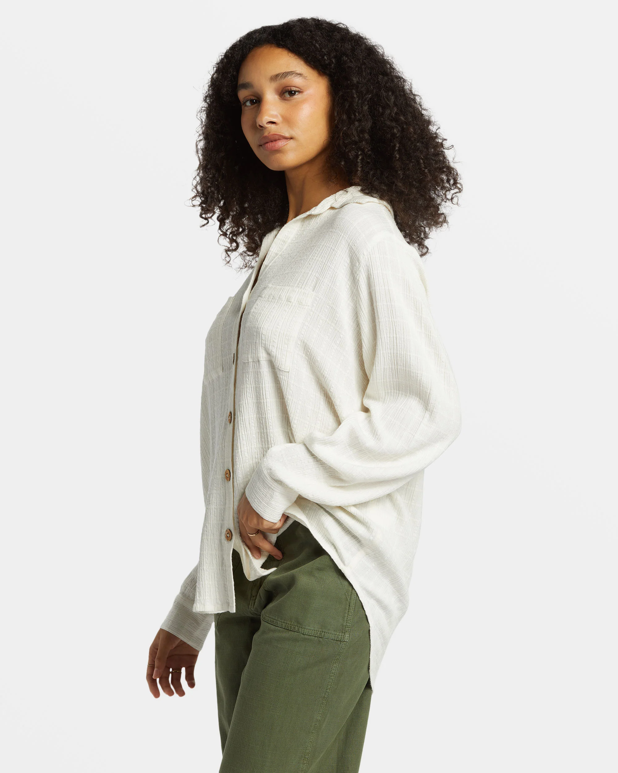 Billabong Swell Long Sleeve Shirt - Salt Crystal -Biliabong Outlet