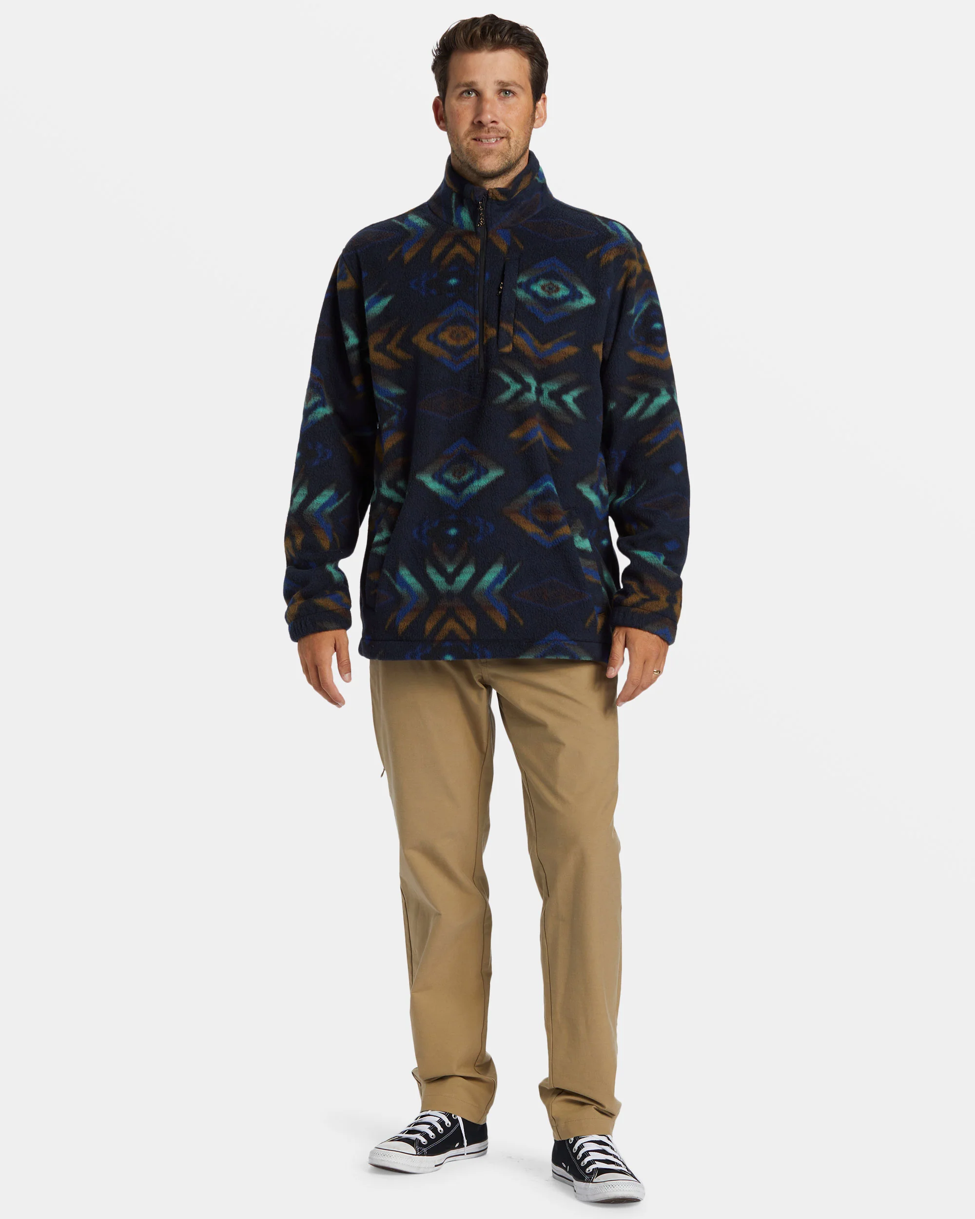 Billabong Boundary Polar Fleece Half Zip Pullover - Navy -Biliabong Outlet