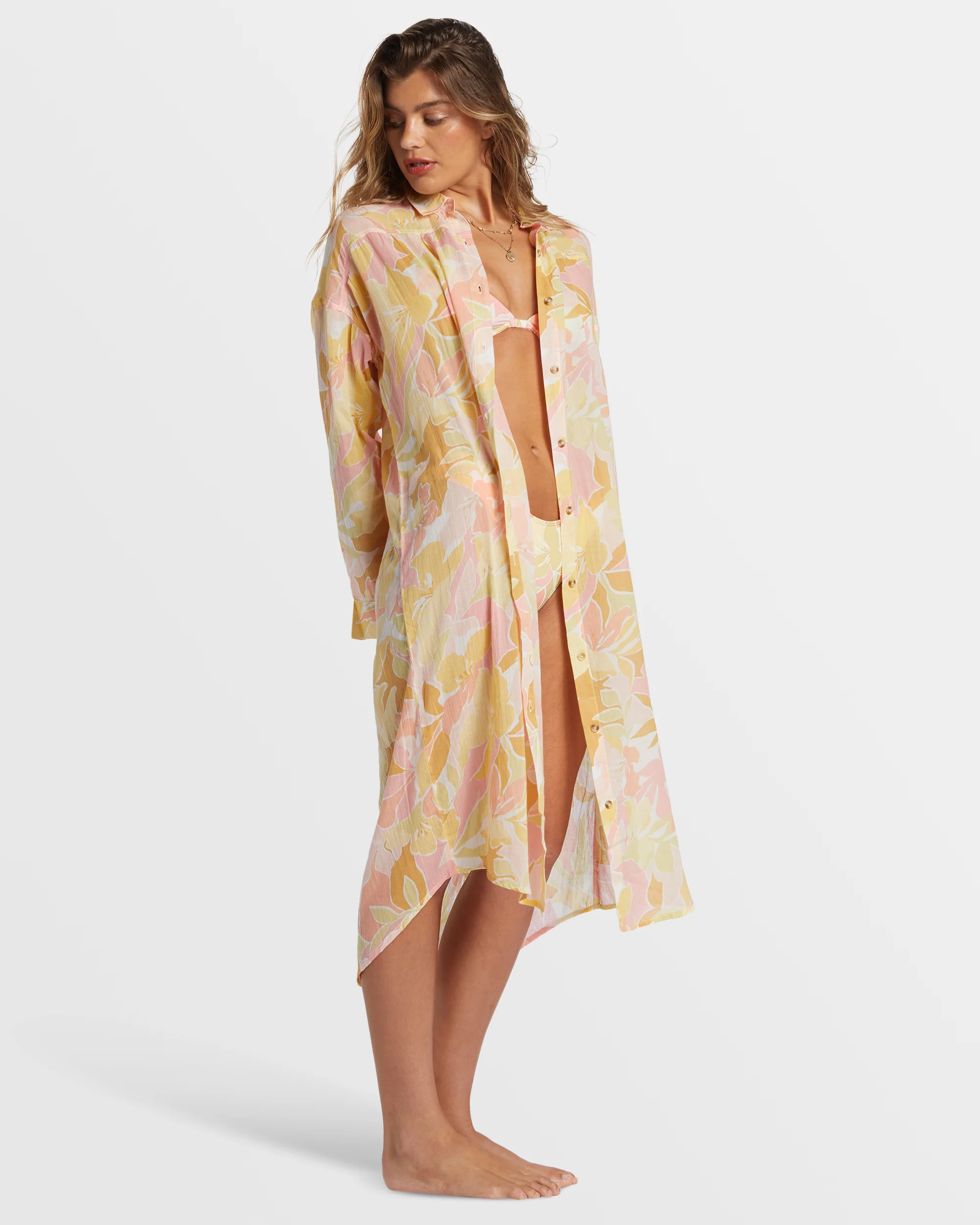 Billabong Daylight Dreamin Midi Shirt Swim Cover-Up - Multi -Biliabong Outlet