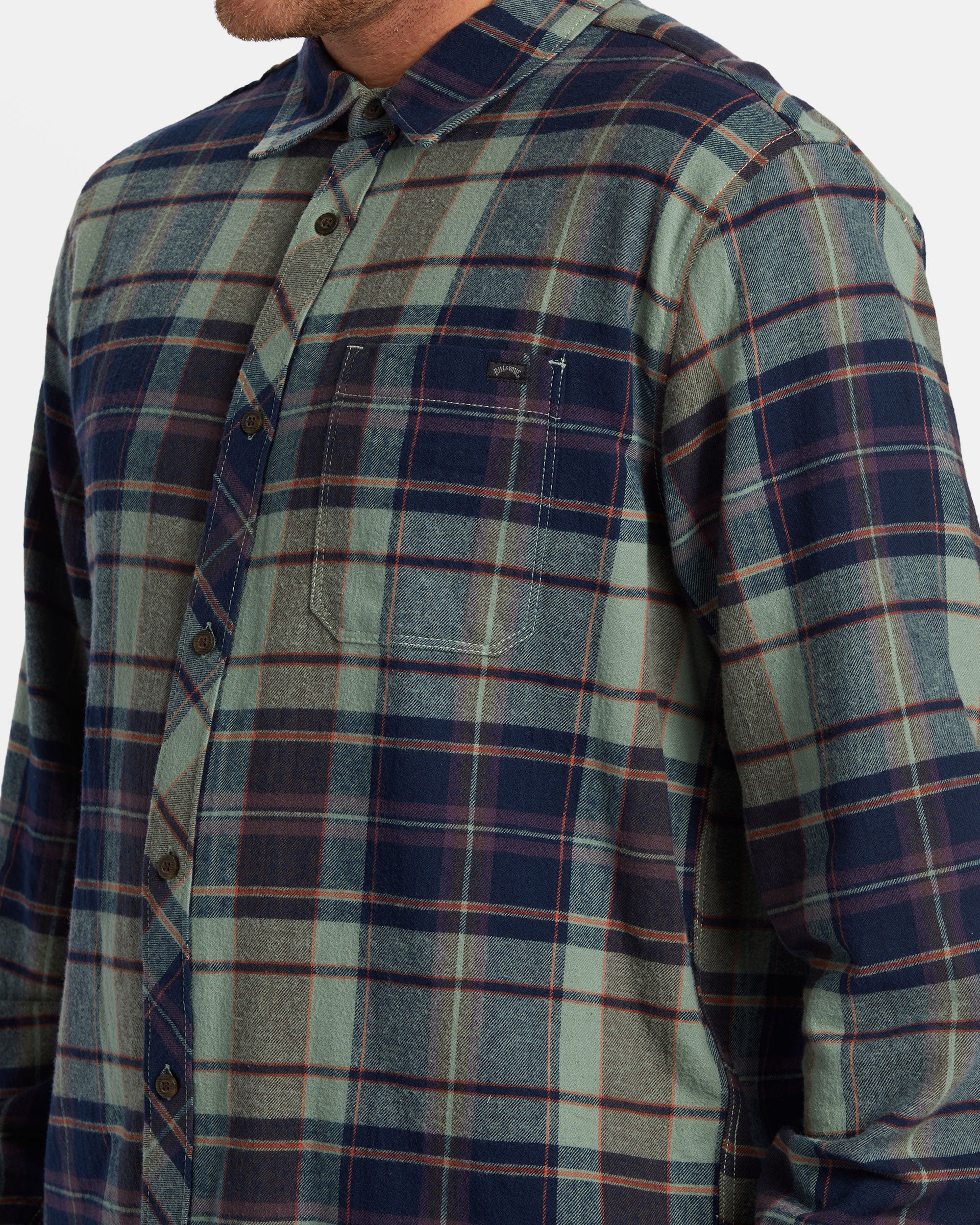 Billabong Coastline Flannel Shirt - Fern -Biliabong Outlet