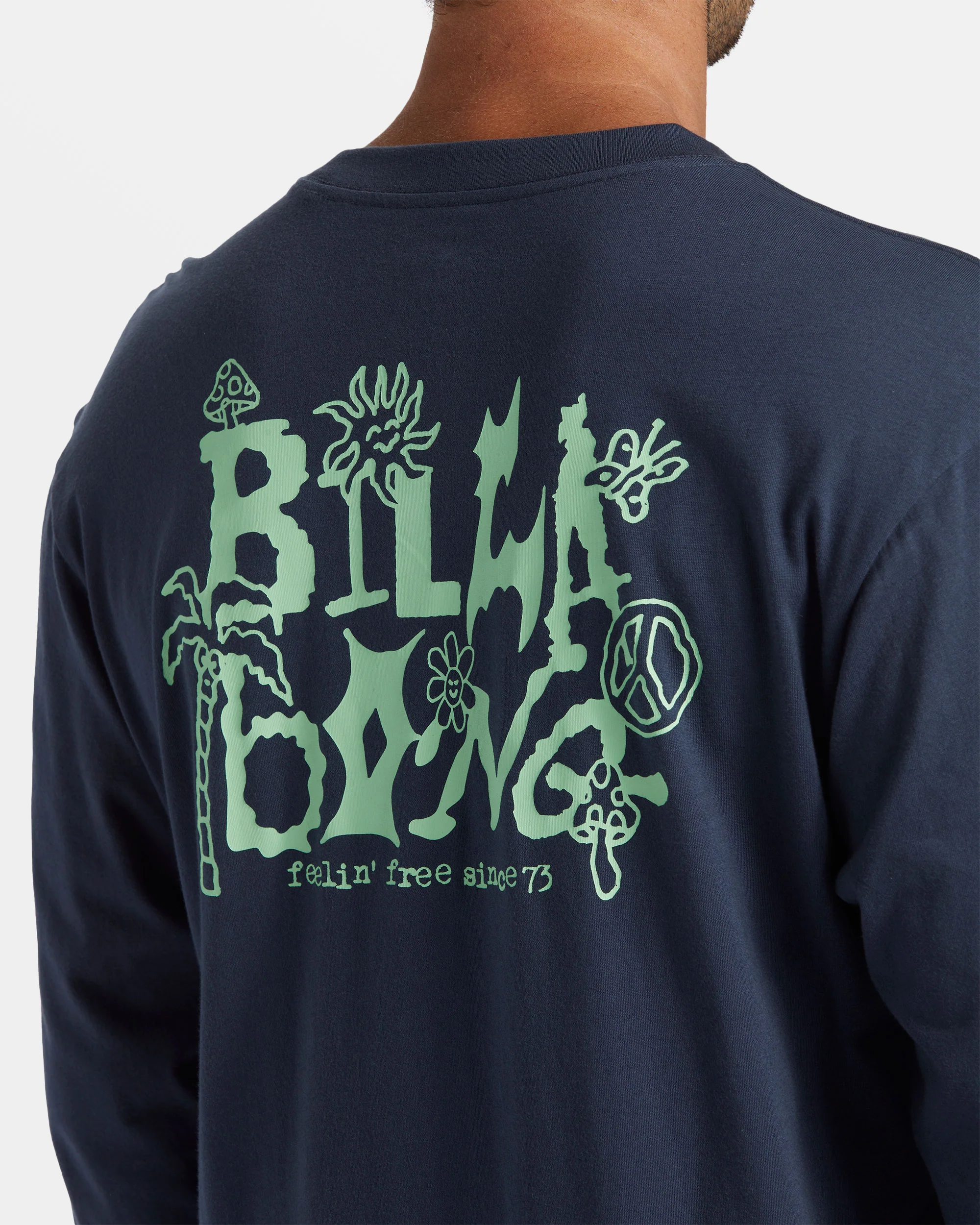 Billabong Shady Long Sleeve T-shirt - Dusty Navy -Biliabong Outlet