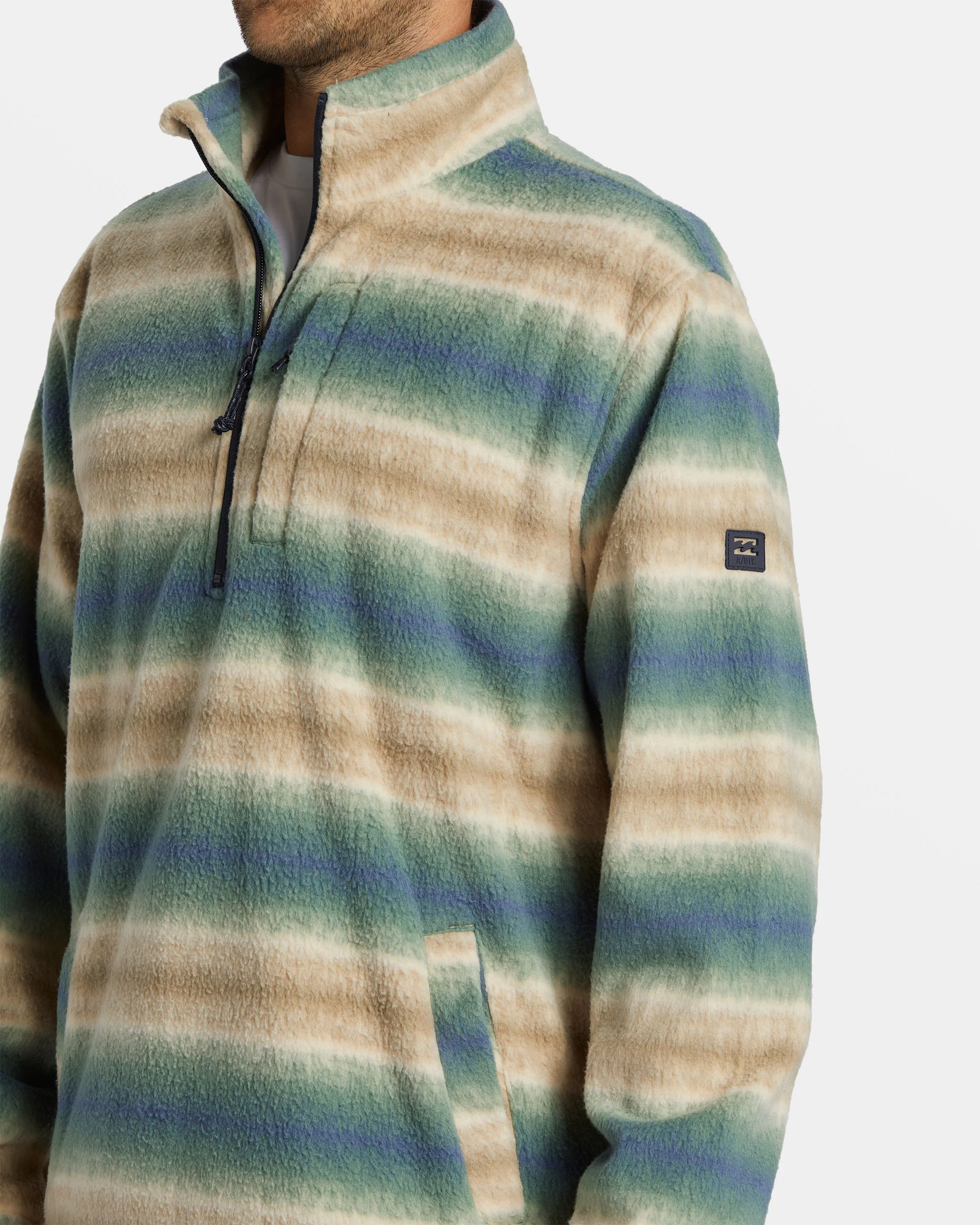 Billabong Boundary Polar Fleece Half Zip Pullover - Dune -Biliabong Outlet