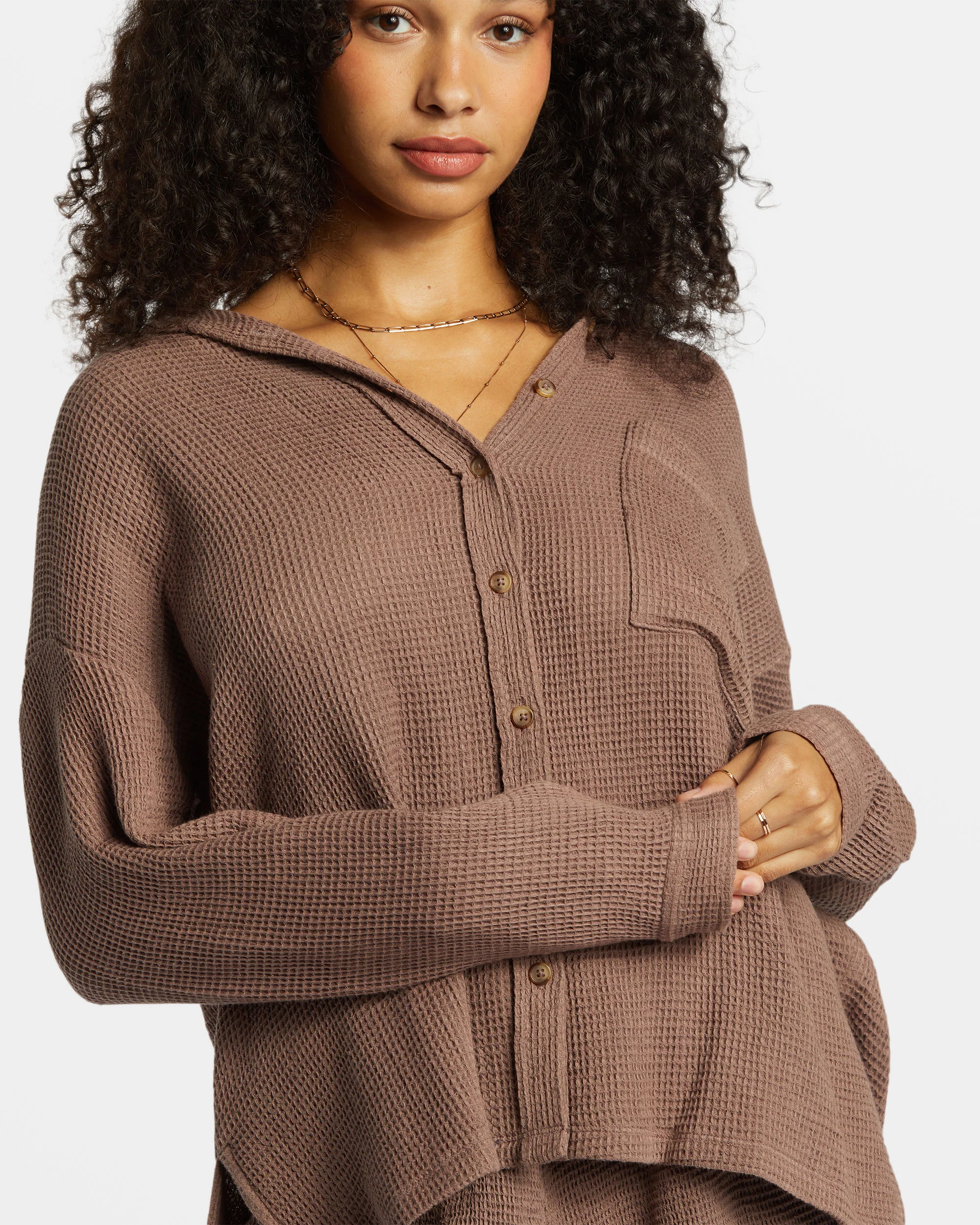 Billabong Odyssey Long Sleeve Shacket - Kona -Biliabong Outlet