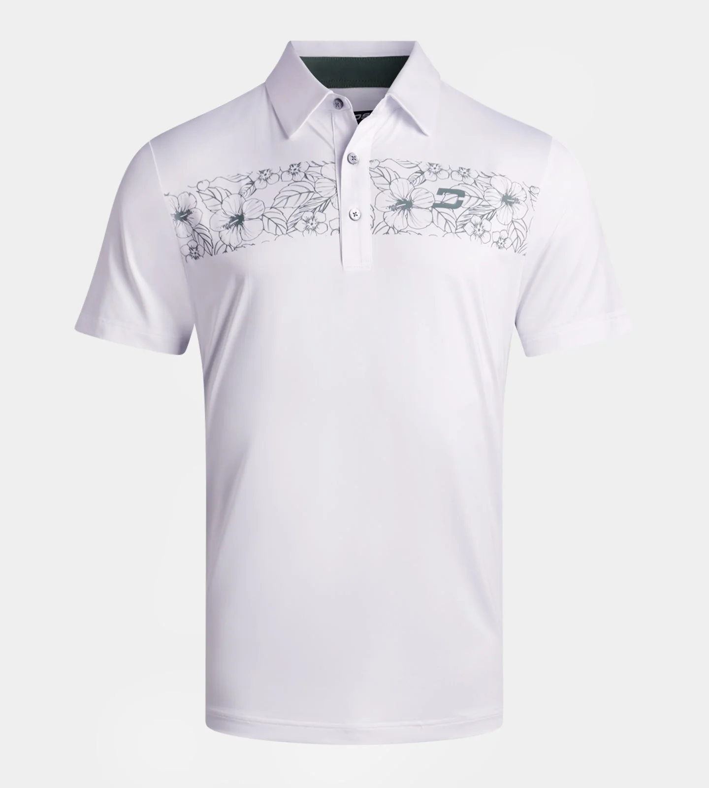 FLORAL PANEL POLO - WHITE