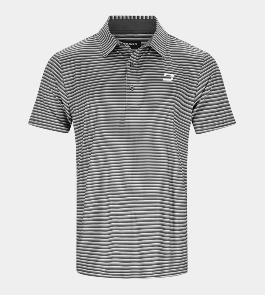 GRADIENT STRIPE POLO - BLACK