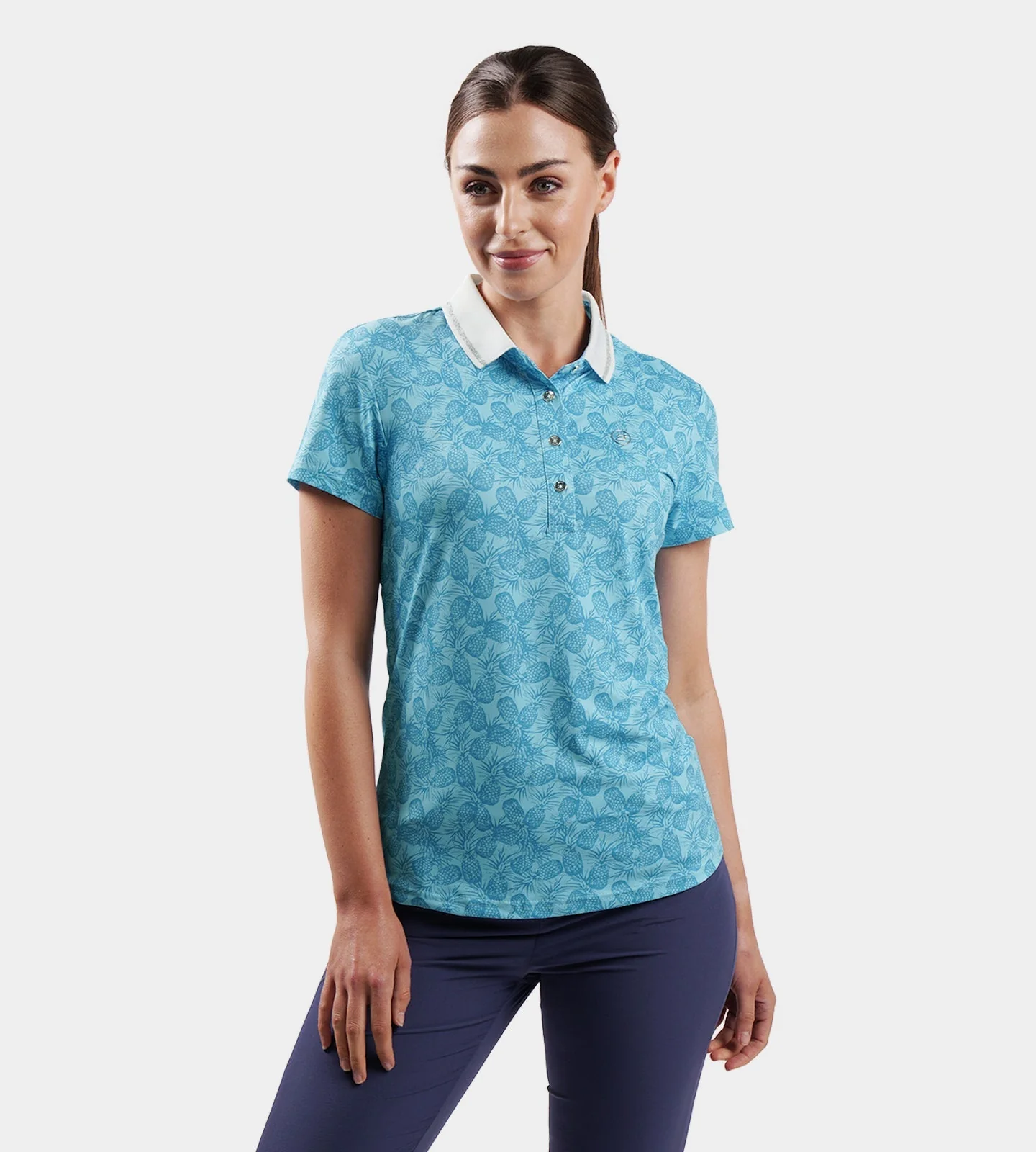 LADIES PINEAPPLE POLO - BLUE