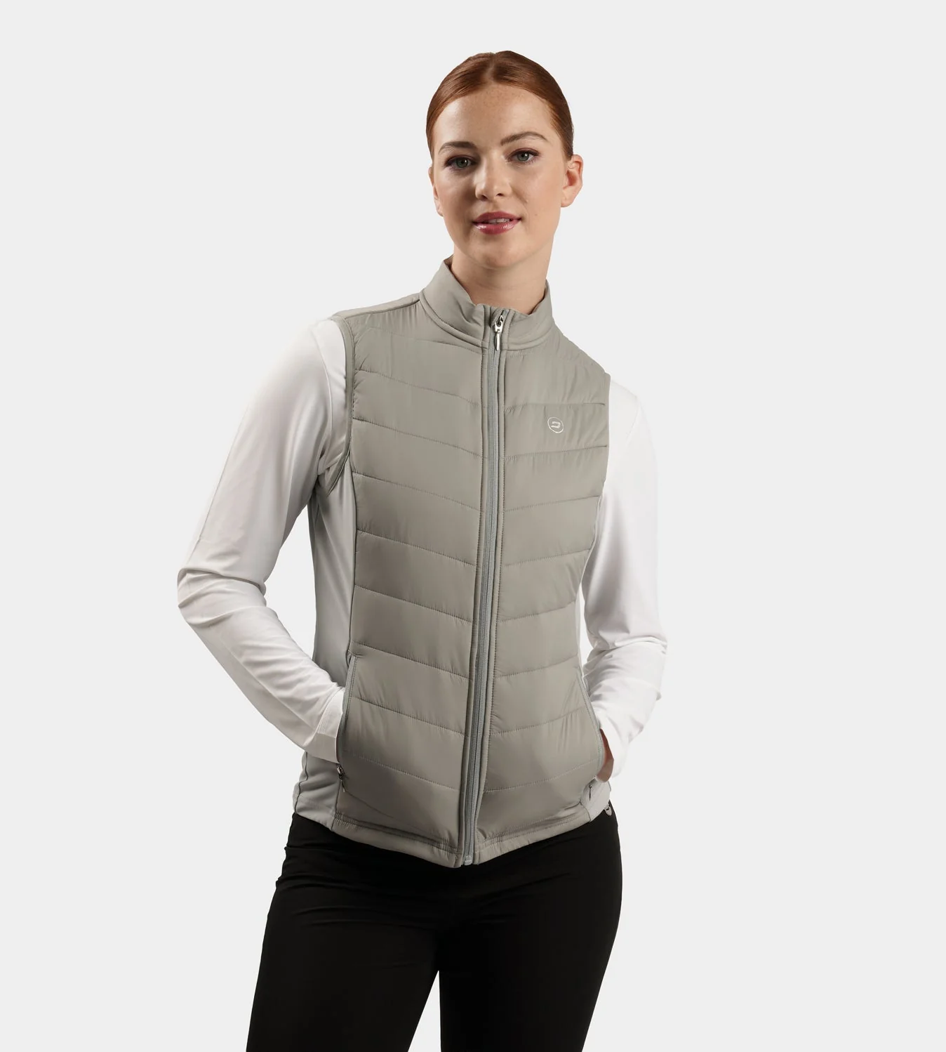 LADIES PANAMA GILET - GREY