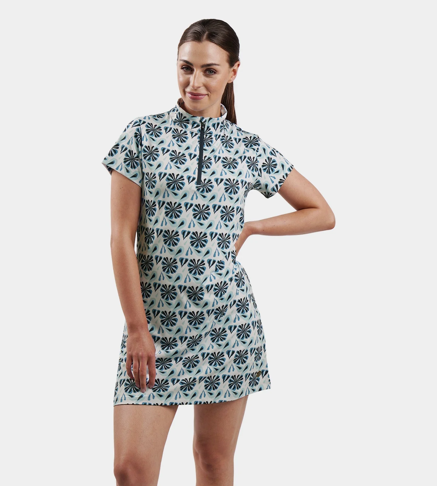 LADIES PRISM DRESS - FLORAL POWDER BLUE