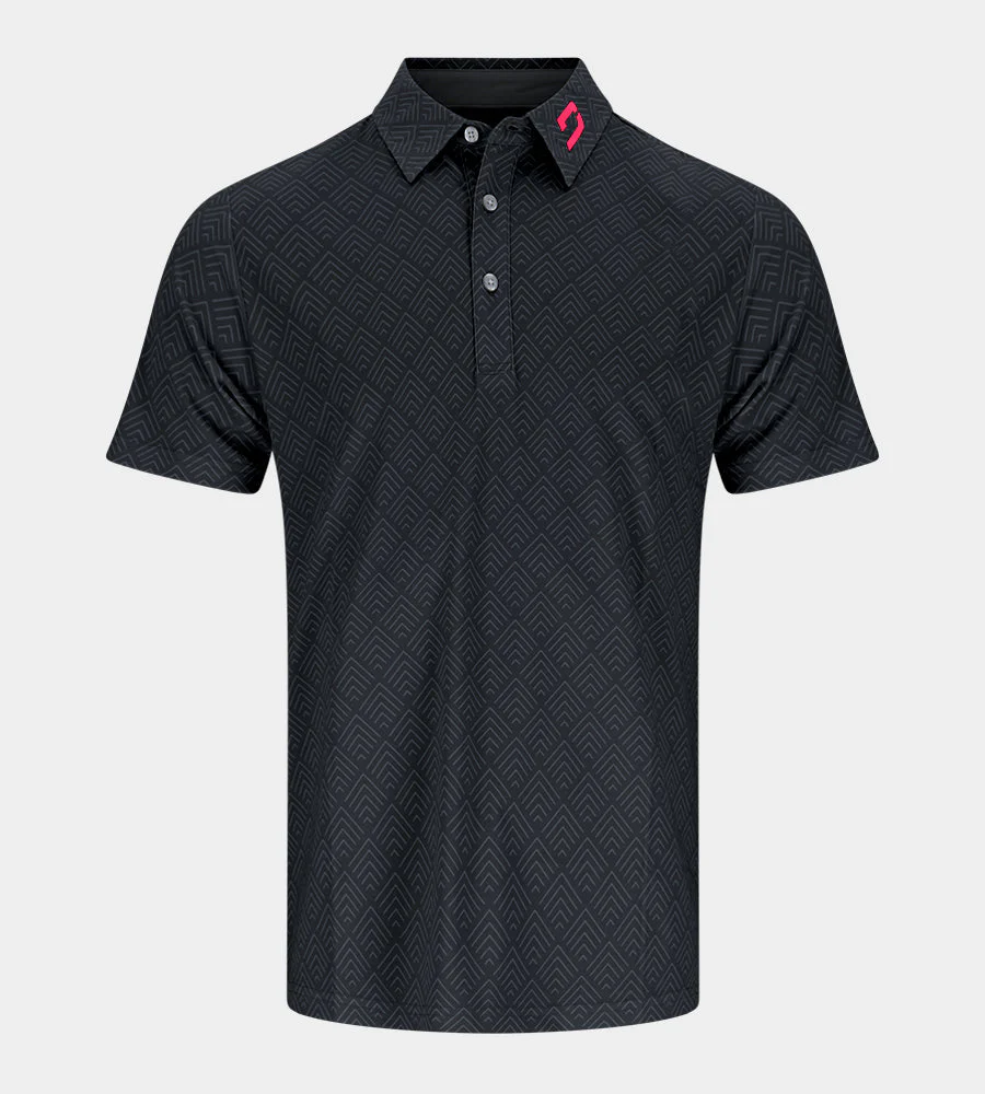 CHEVRON POLO - BLACK