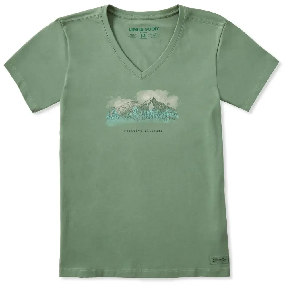 Women's Positive Altitude Mountains Short Sleeve Crusher-LITE Vee