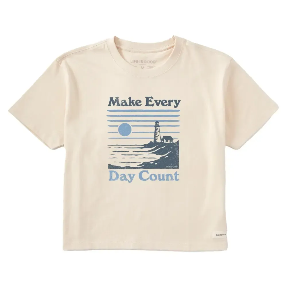 Women's Make Every Day Count Lighthouse Short Sleeve Crusher Boxy Tee