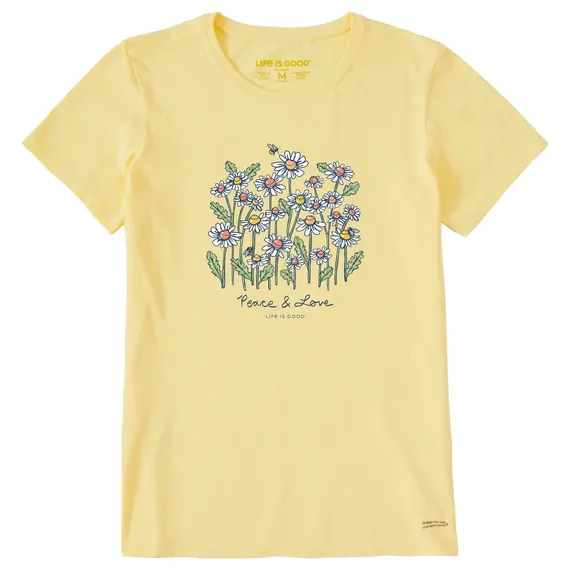 Women's Peace and Love Daisy Bee Short Sleeve  Tee