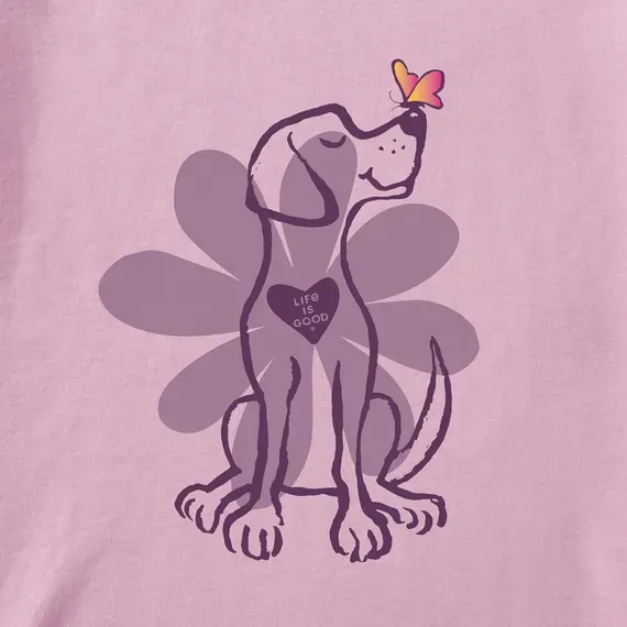 Women's Spring Daisy Dog Short Sleeve  Tee