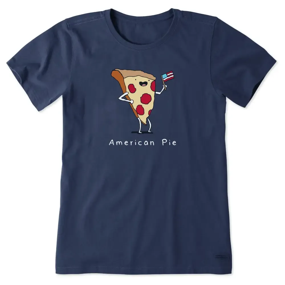 Women's American Pizza Pie Short Sleeve Crusher Tee