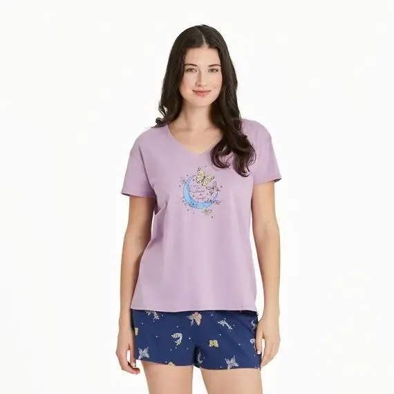 Women's Celestial Butterfly Allowed to Change Snuggle Up Relaxed Sleep Vee