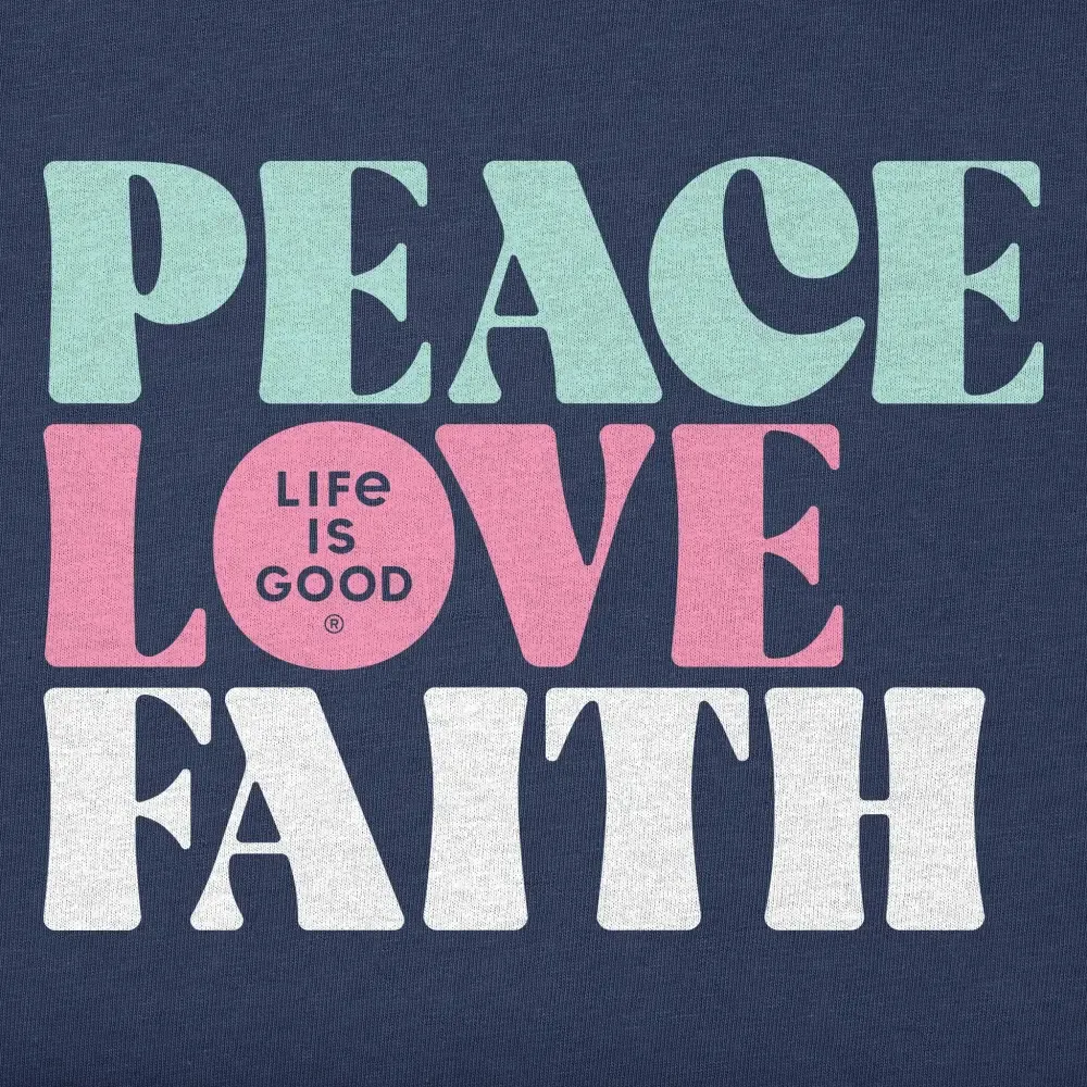 Women's Peace Love Faith Short Sleeve Vee