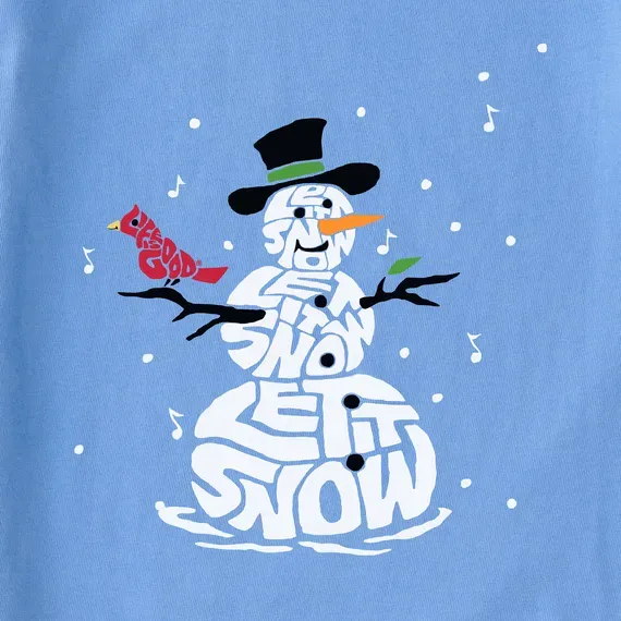 Women's Wordy Let It Snowman Simply True Fleece Crew