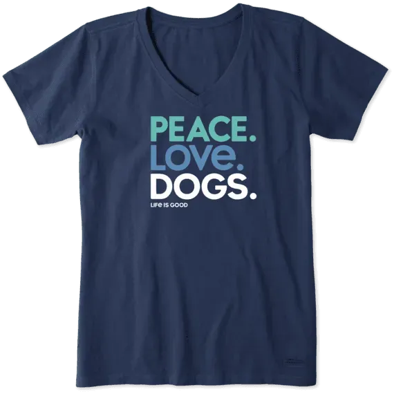 Women's Peace Love Dogs  Crusher Vee