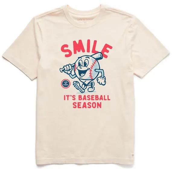 Men's Smile It's Baseball Season Mascot  Crusher Tee