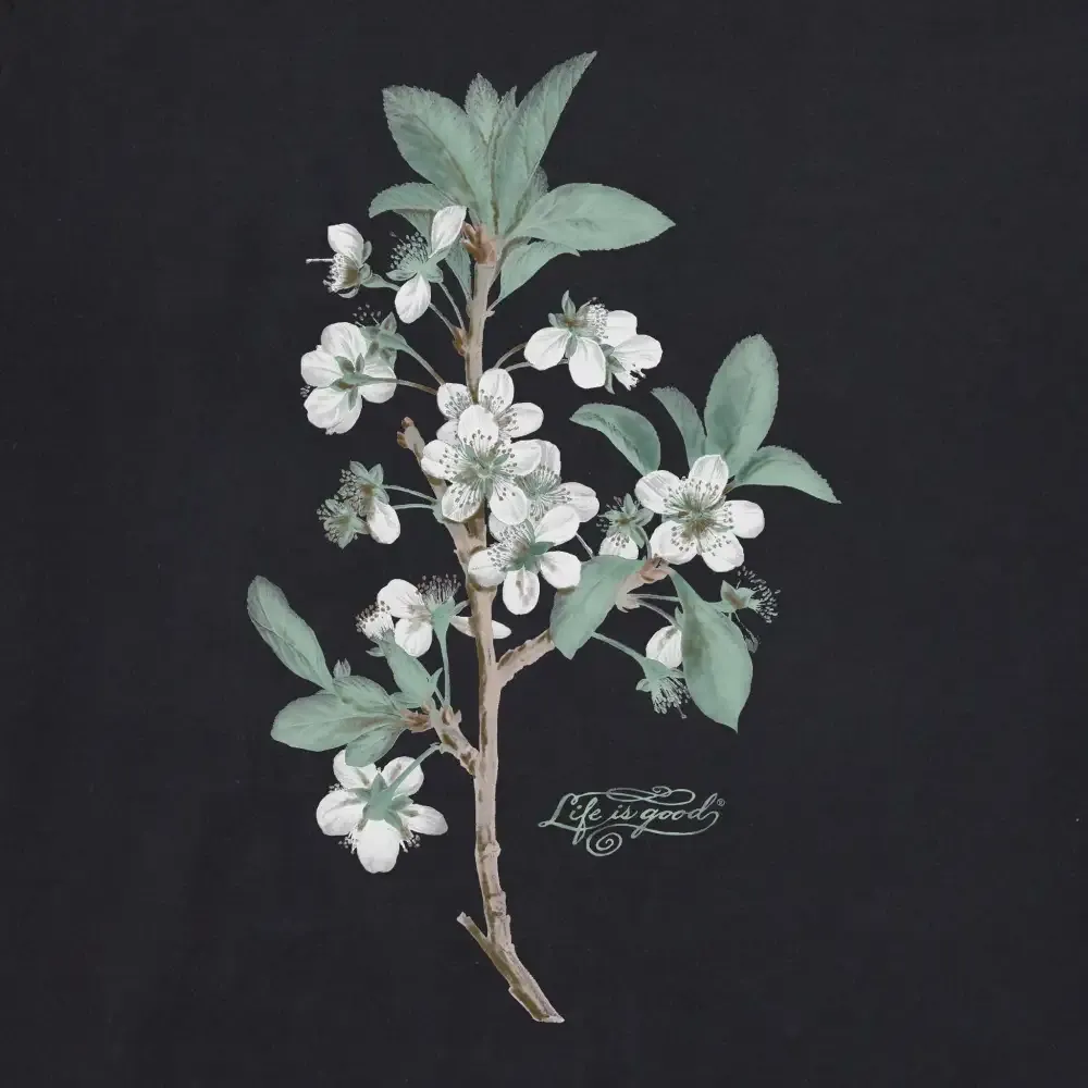 Women's Antique Plum Blossom Painting Long Sleeve Crusher Tee
