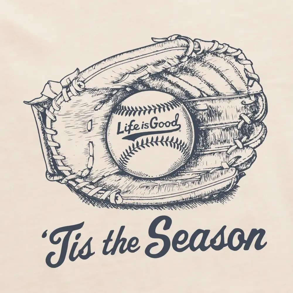 Women's 'Tis the Season Baseball Glove Short Sleeve Crusher Vee