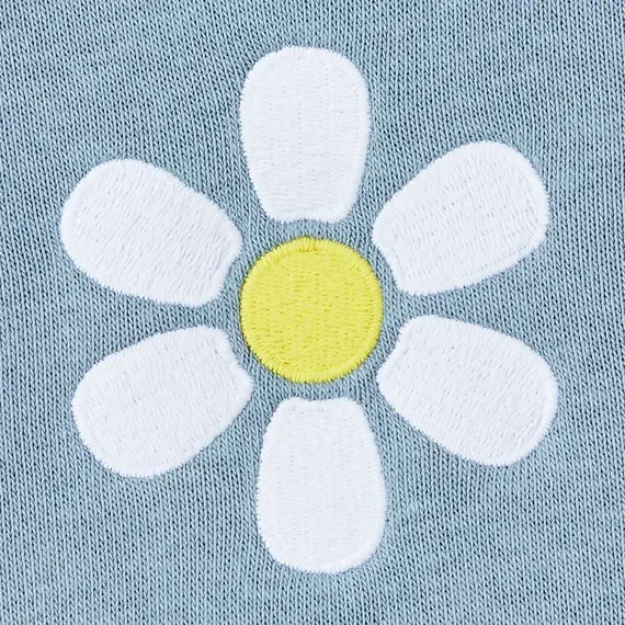 Women's Simple Daisy Good Vibes Fleece Zip Hoodie