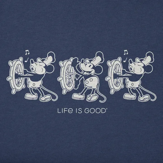 Men's Steamboat Willie at the Helm Crusher Tee