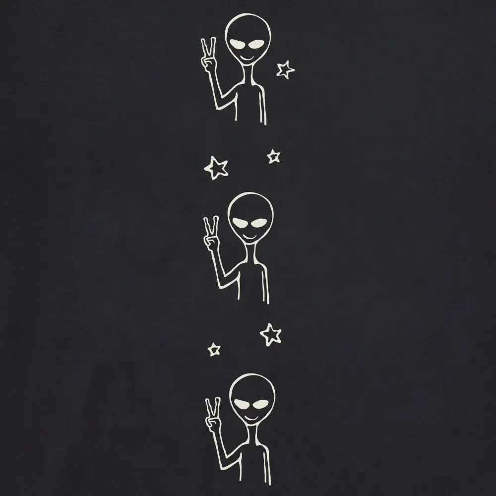 Women's Alien Peace Out Long Sleeve Crusher Boxy Tee
