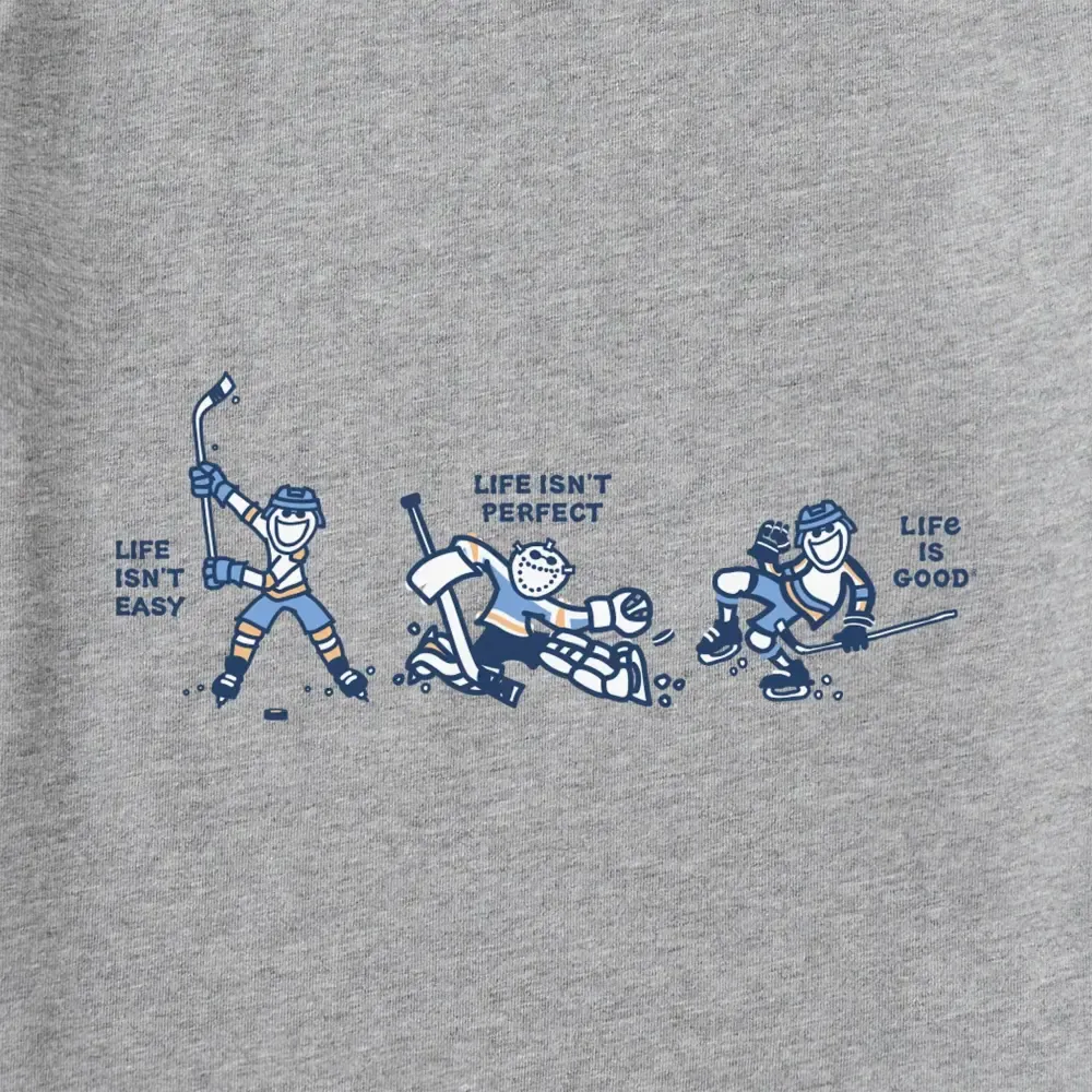 Men's Life Isn't Easy Hockey Short Sleeve Crusher Tee
