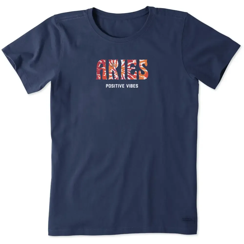 Women's Aries Tie Dye Short Sleeve Crusher Tee