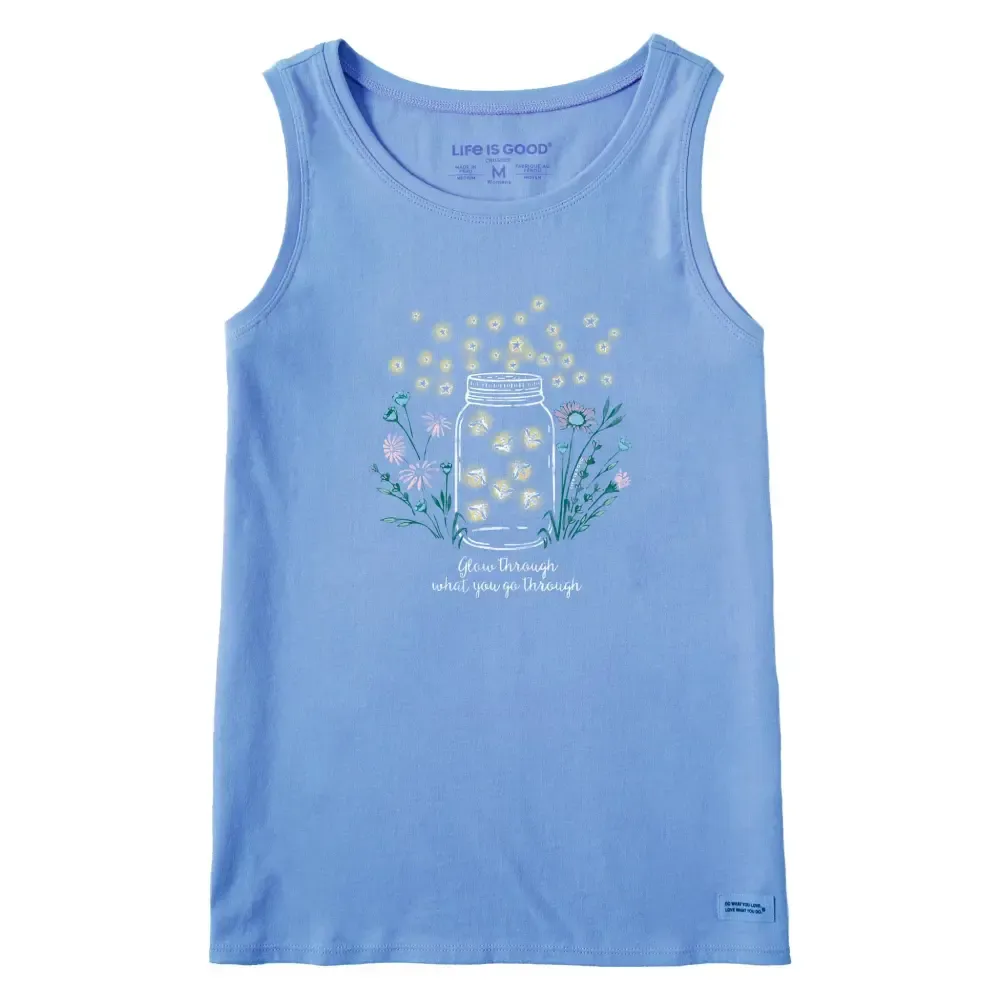 Women's Fireflies Flowers Jar Crusher Tank
