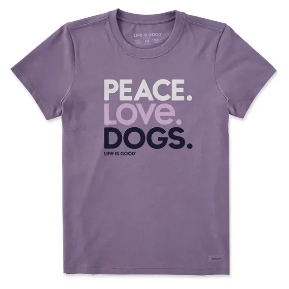Women's Peace Love Dogs  Crusher Tee
