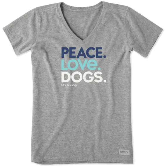 Women's Peace Love Dogs  Crusher Vee