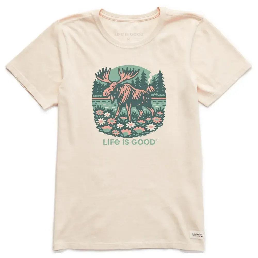 Women's Flower Moose Short Sleeve Crusher Tee