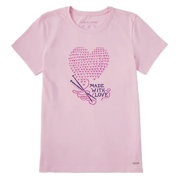 Women's Made with Love Knitting  Crusher Tee