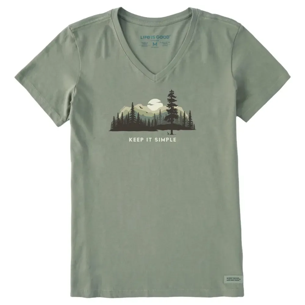Women's Keep it Simple Evergreen Silo Short Sleeve Crusher Vee