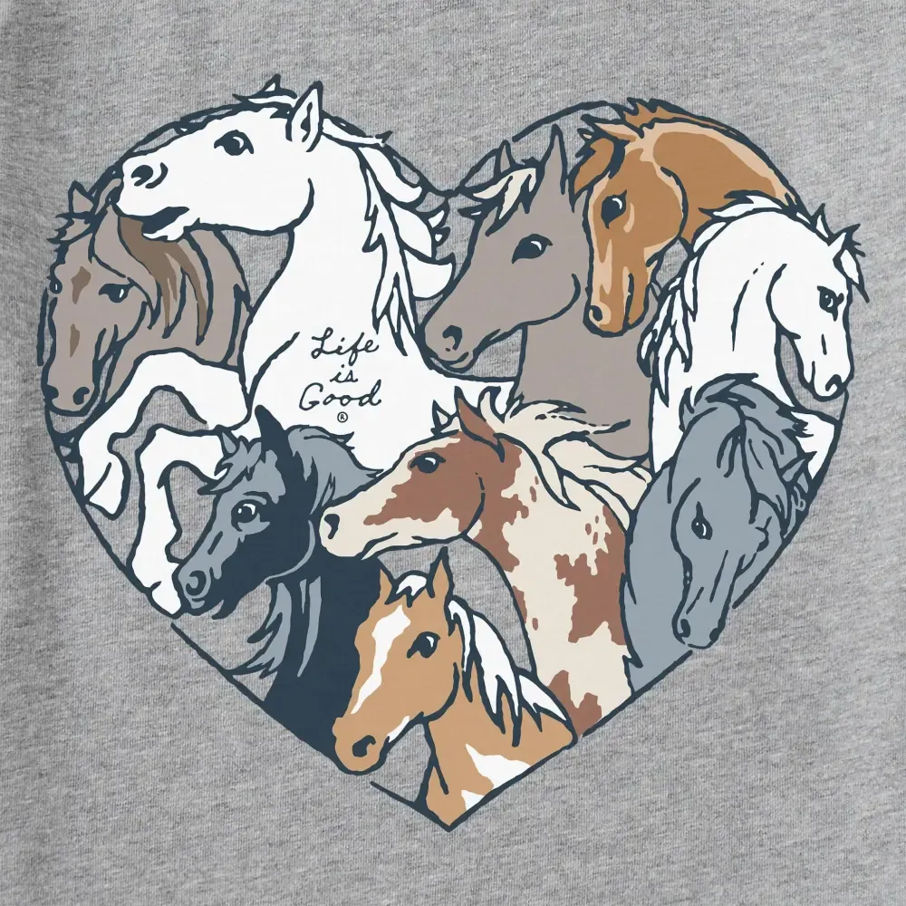 Women's Horses Heart Short Sleeve Vee