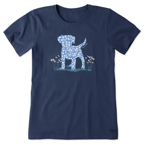 Women's Patterna Daisy Dog Short Sleeve  Tee