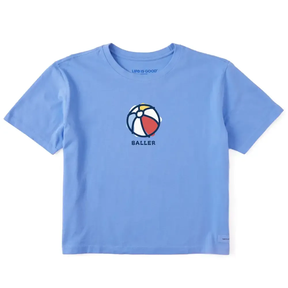 Women's Baller Beach Ball Short Sleeve Crusher Boxy Tee