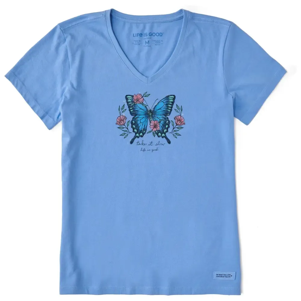 Women's Butterfly Take it Slow Short Sleeve Vee