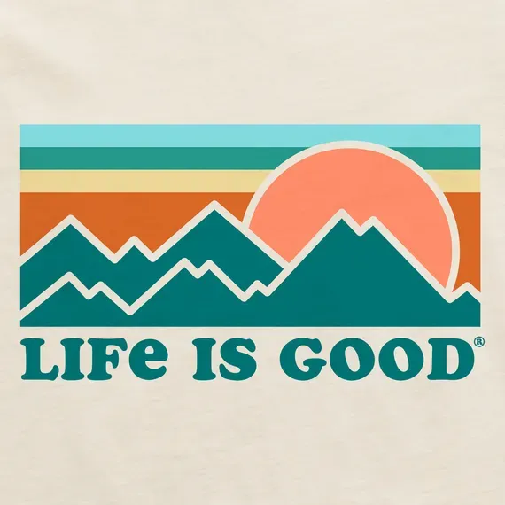 Women's Stripe Mountains & Sun Simply True Fleece Crew