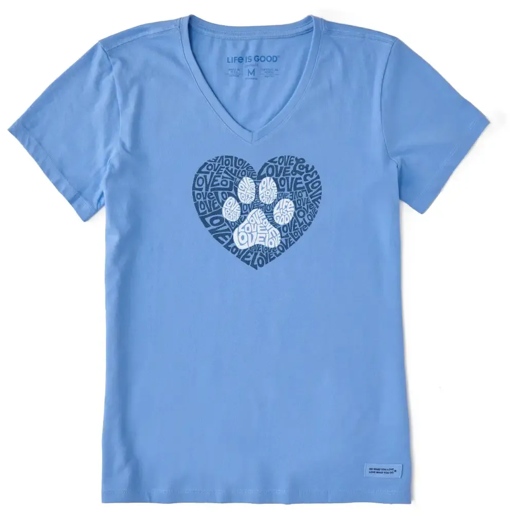 Women's Animal Heart Short Sleeve Crusher Vee