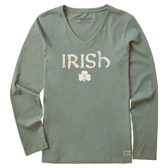Women's Irish Clover 2 Long Sleeve Crusher Vee