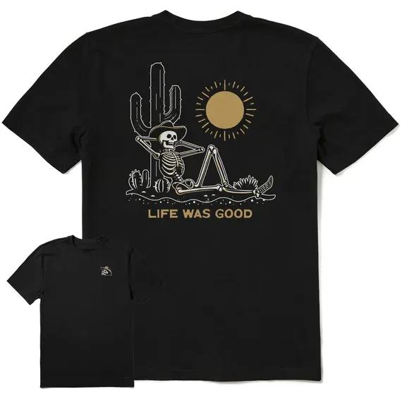 Men's Life was Good Cowboy Skull Short Sleeve  Tee